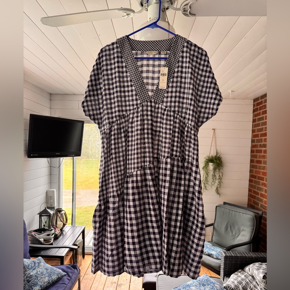 ANTHROPOLOGIE Gingham Short Sleeve Dress - Picture 10 of 12